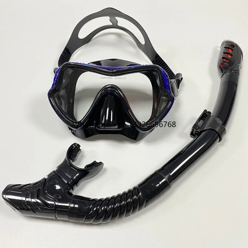 

New Anti-Fog Toughened Glass Diving Goggles and Adjustable Silicone Snorkel Diving Mask Snorkel Set for Diving Activities factor