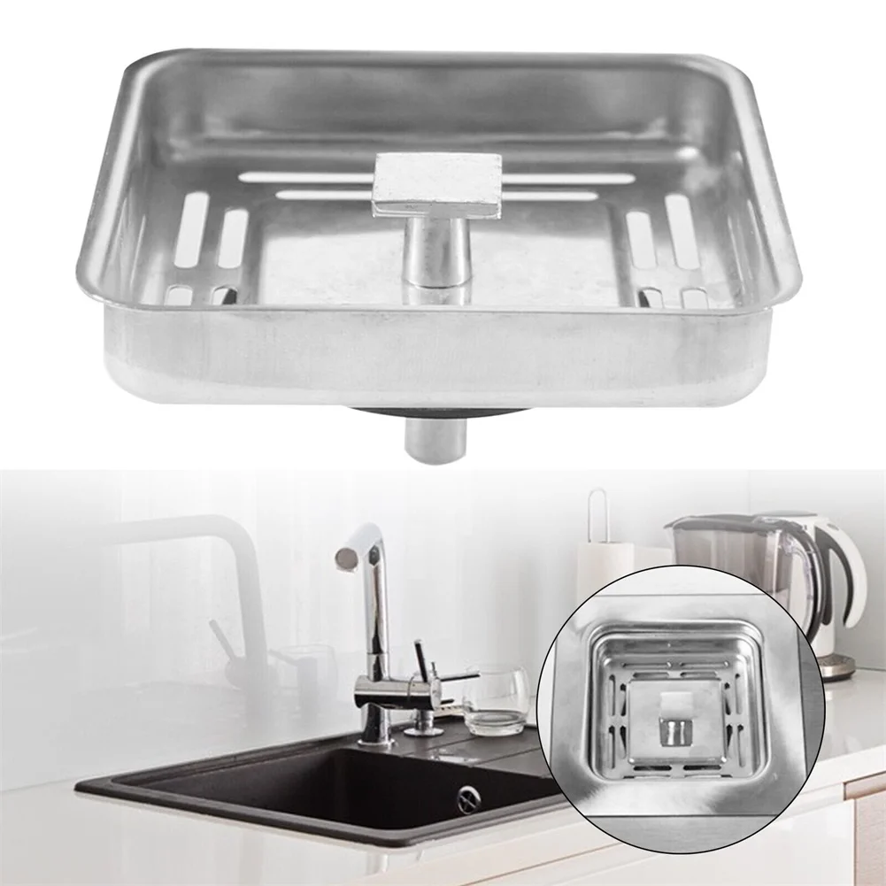Square Stainless Steel Sink Strainer For Kitchen And Bathroom Anti-Clogging Sink Food Garbage Catcher Water Stopper Waste-Plug