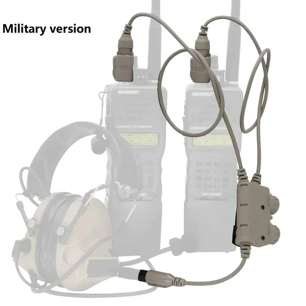 Conector PTT táctico para walkie PRC – comunicación dual - imagen 2