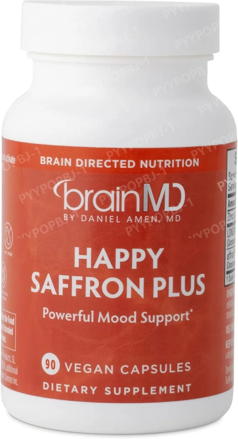 

Happy Saffron Plus 90 Capsules with Saffron Flower Extract Curcumin Zinc Vegan Gluten Free
