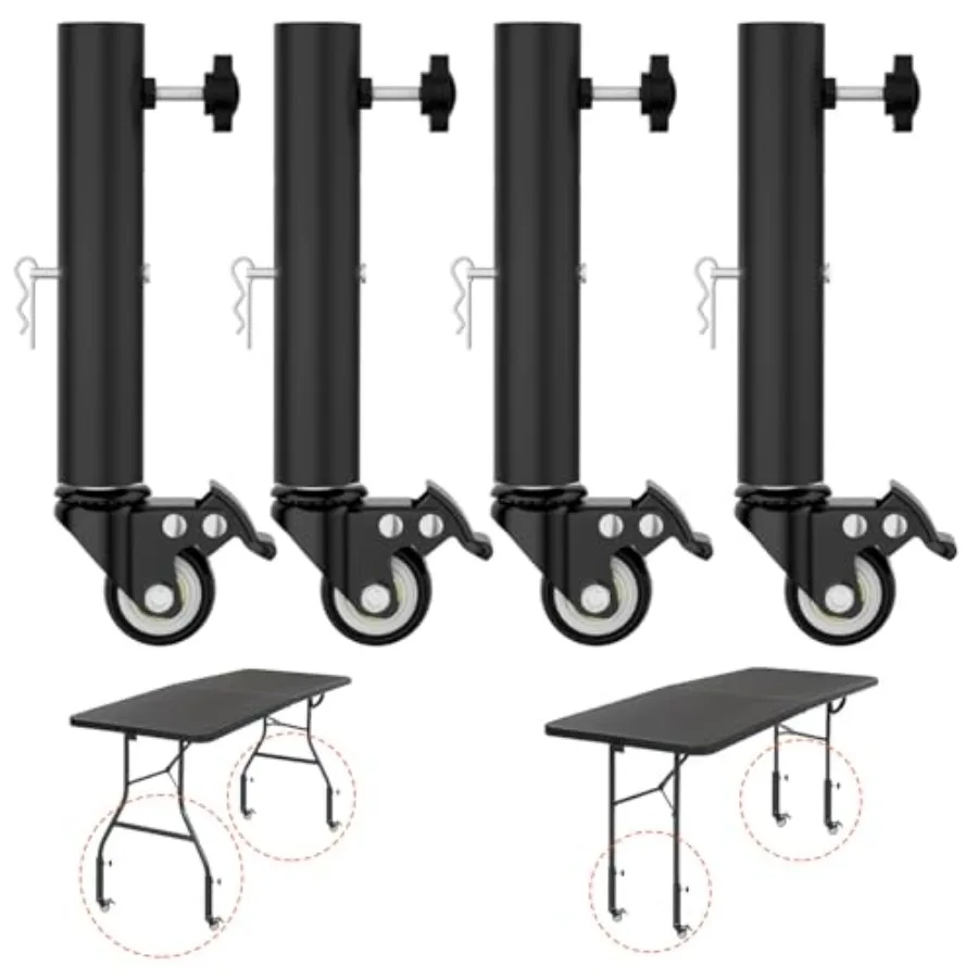 

Table Leg Extender with casters Adjustable Metal Table Leg Extender Table Leg Extender for Straight and Curved Legs 2 Levels/He