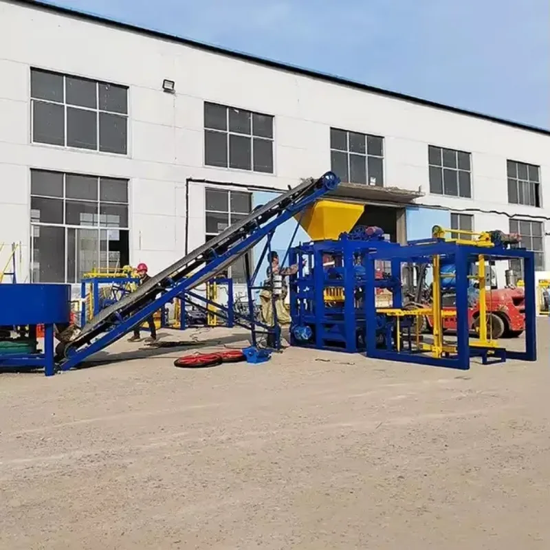 Customized Concrete Brick Making Machine QT4-24 Cement Solid Paving Block Machine PLC Controlled Environmentally Friendly Brick