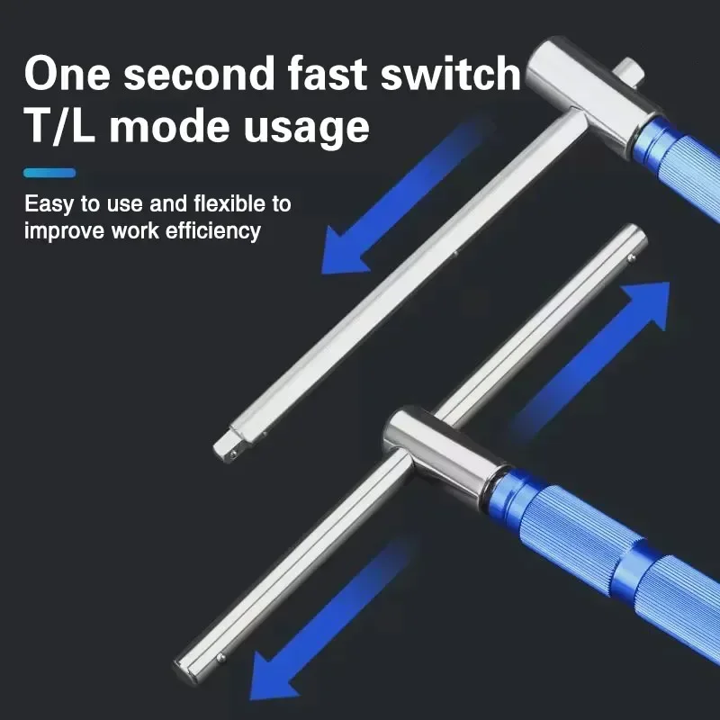 Clé à douille universelle en T avec rallonge hexagonale pour clé à douille, clé à douille de remplacement de type T, clé de réparation