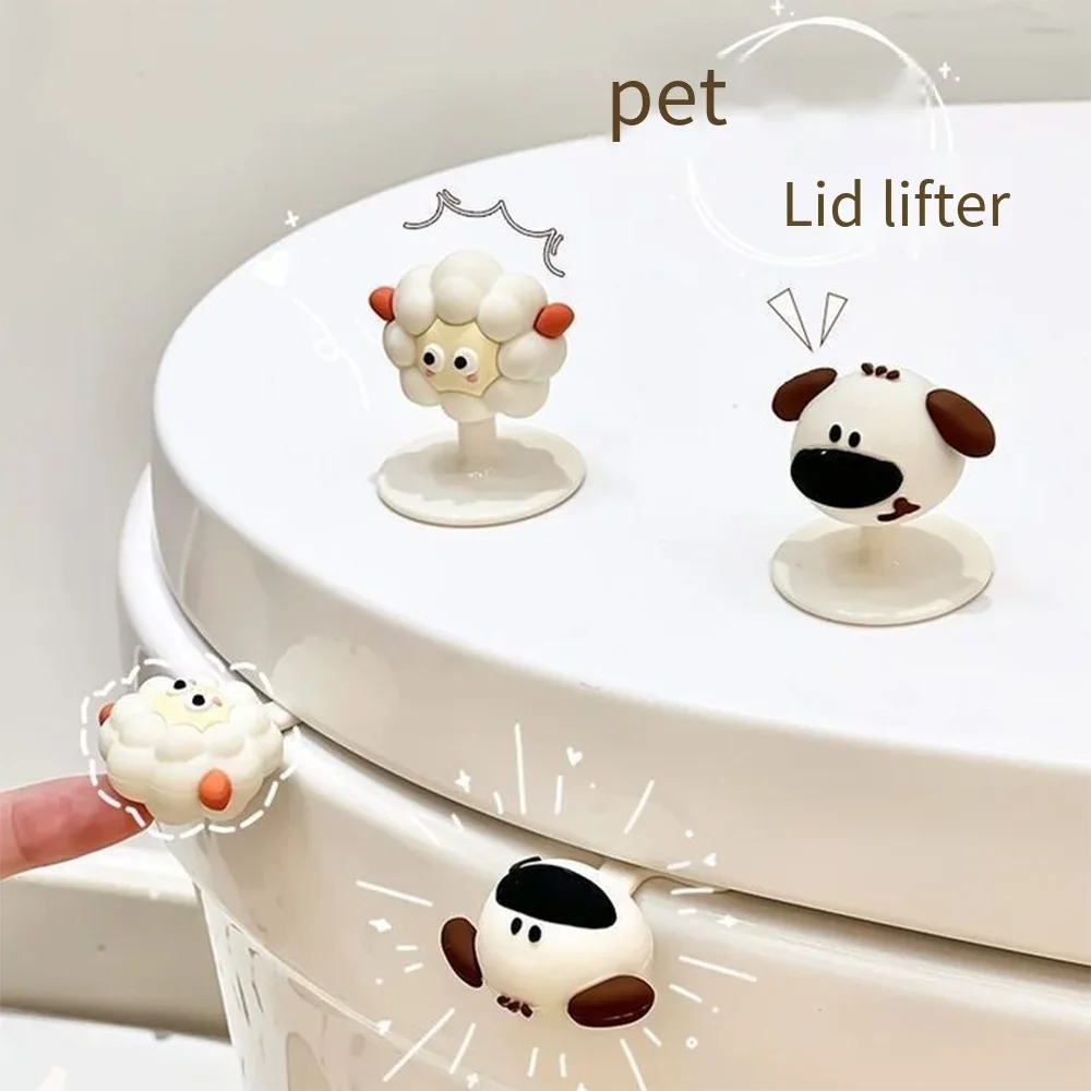 Portable Lovely Cartoon Toilet  Lifting Device Avoid Touching Toilet Lid Handle WC Accessories Anti dirty No Punching Required