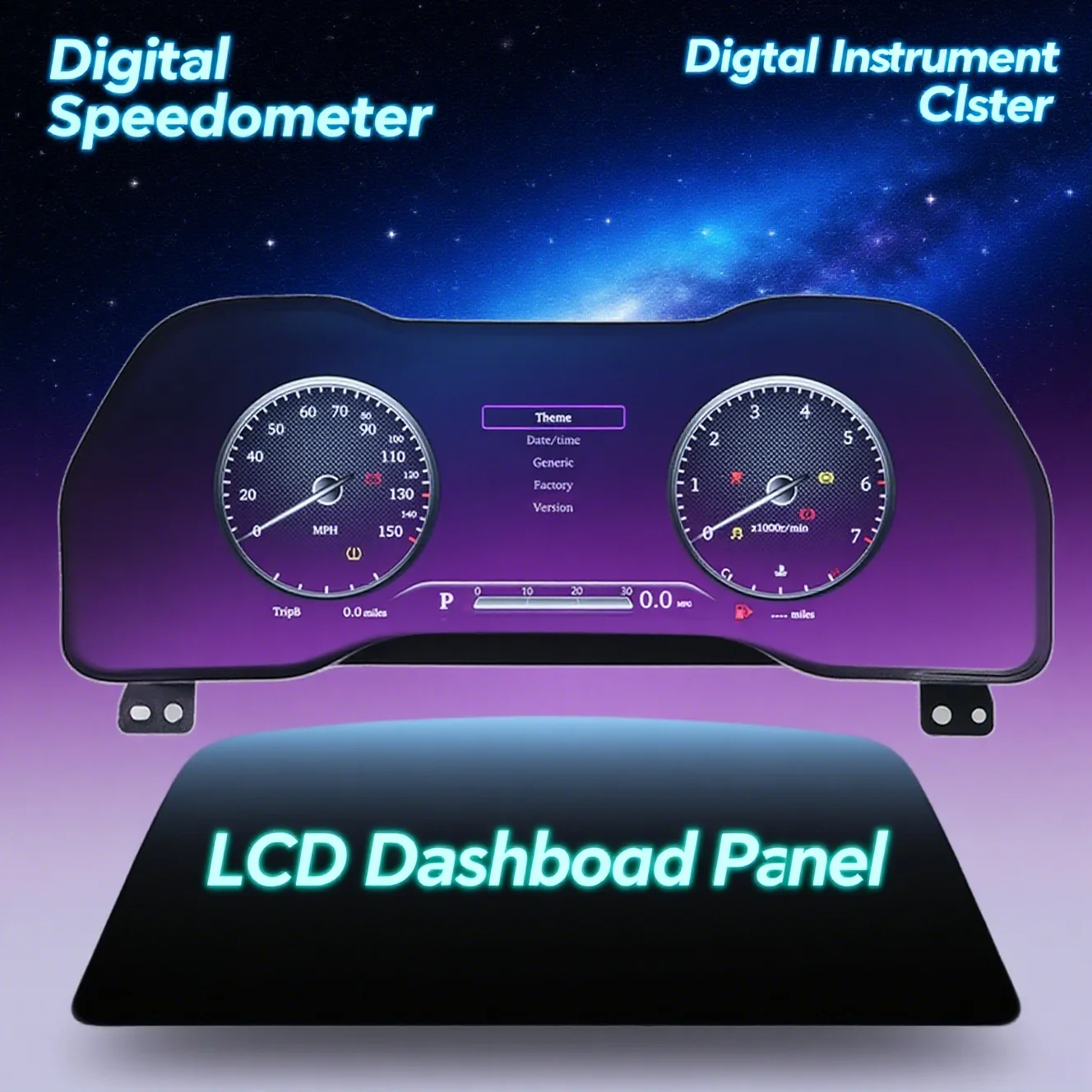 

12,3-дюймовый автомобильный ЖК-дисплей для Toyota 4Runner 2010-2022, цифровой кластер с развлекательным приборной панелью, плеер, стерео спидомеры