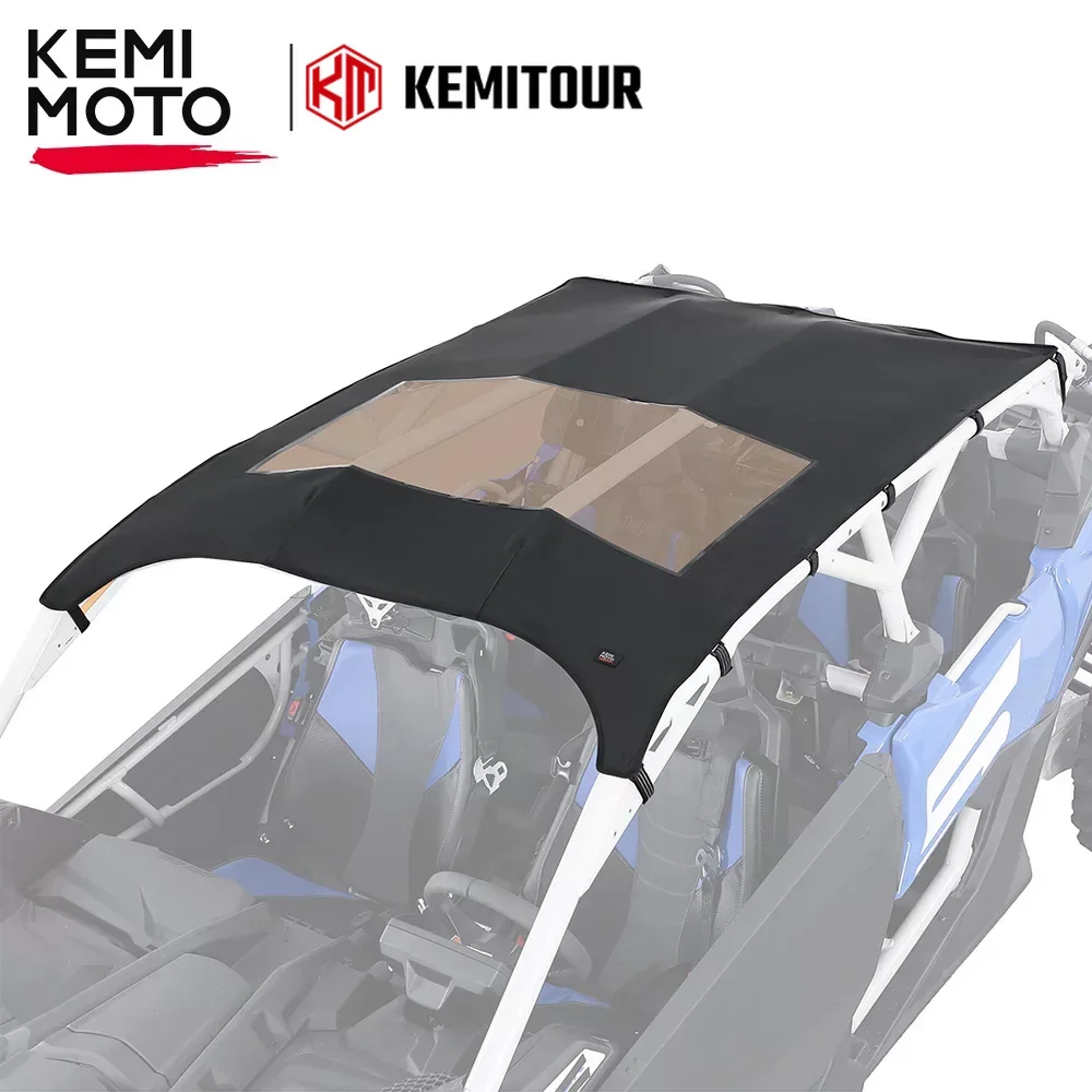 

KEMIMOTO UTV PVC Waterproof Sun Visor Waterproof Canvas Soft Roof Top Compatible with Can Am Maverick X3 Max 4 Doors 2017-2024