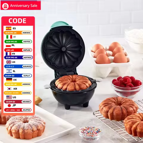 Portable Mini Cake Machine Heating Block Easy to Clean Breakfast Machine Suitable for Kitchen and Home