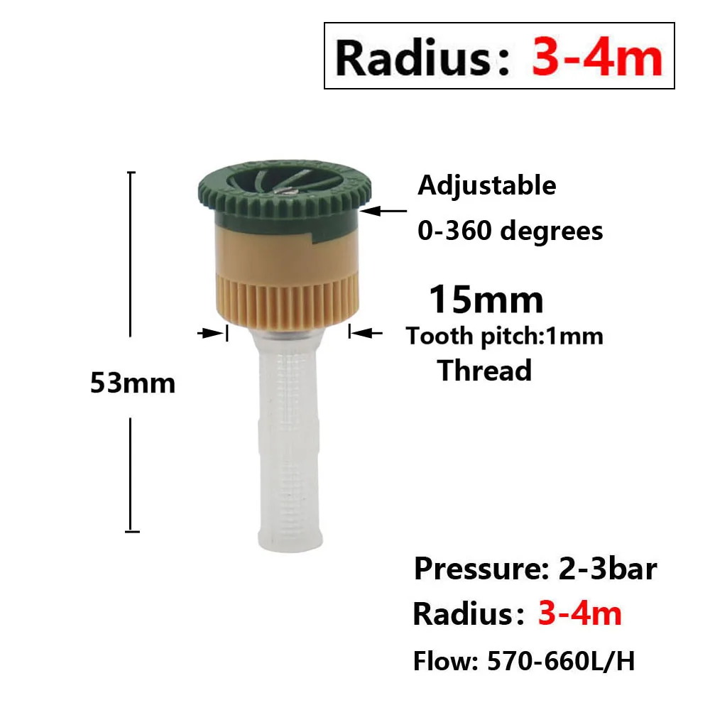 Pop-up Sprinklers Replacement Scattering Nozzles 0~360 Degree Adjustable Garden Park Farm Grass Lawn Crops Irrigation Tool