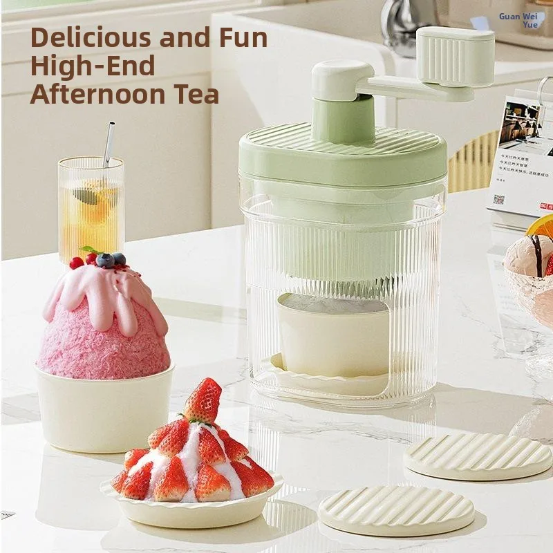 Manual Hand Cranked Ice Shaver Small Home Use Stall Ice Cream Maker Children's Favorite Soft Shaved Ice Snow Cone Machine