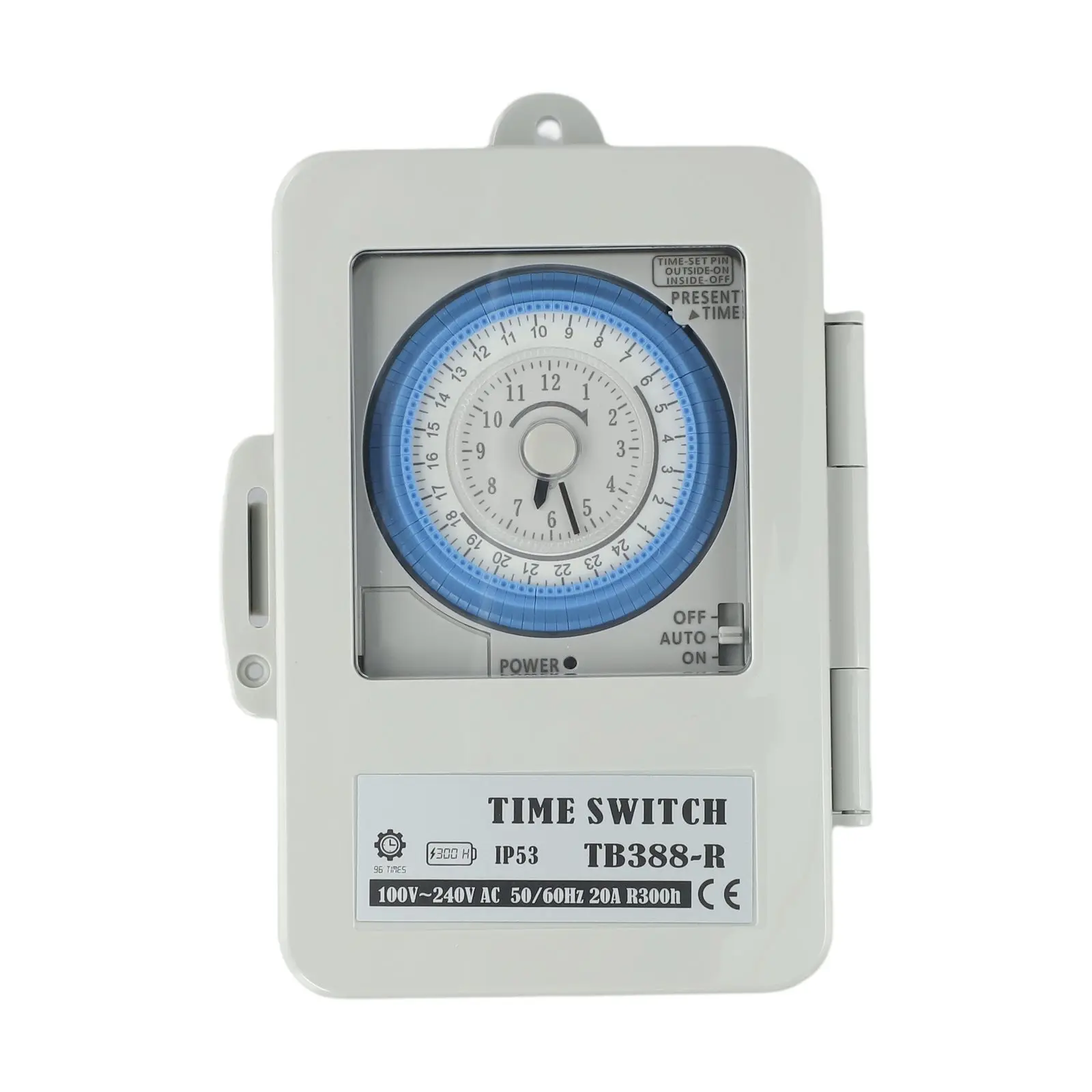 Programmable Mechanical Timer Switch Waterproof 24 Hour AC100~250V 20A for Home Appliances and Industrial Equipment