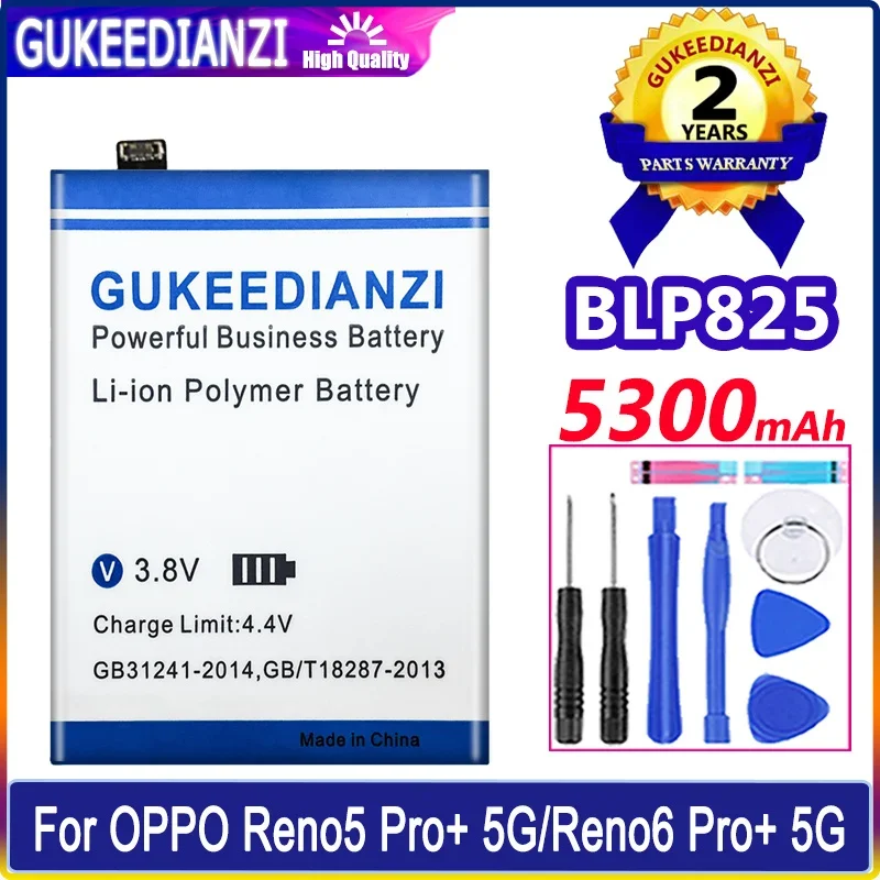 

Bateria Rechargeable Portable Cell Phone Battery BLP825 5300mAh For OPPO Reno 5/6 Pro plus 6Pro+ 5pro 5G Mobile Phone Batteries