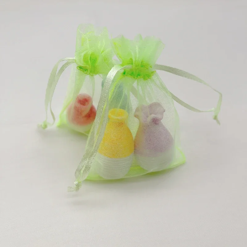 

500pcs Apple Green Jewelry Storage Bags Sachet Gift Bag Drawstring Organza Bag Light Green Organza Gift Bags Wedding Packaging