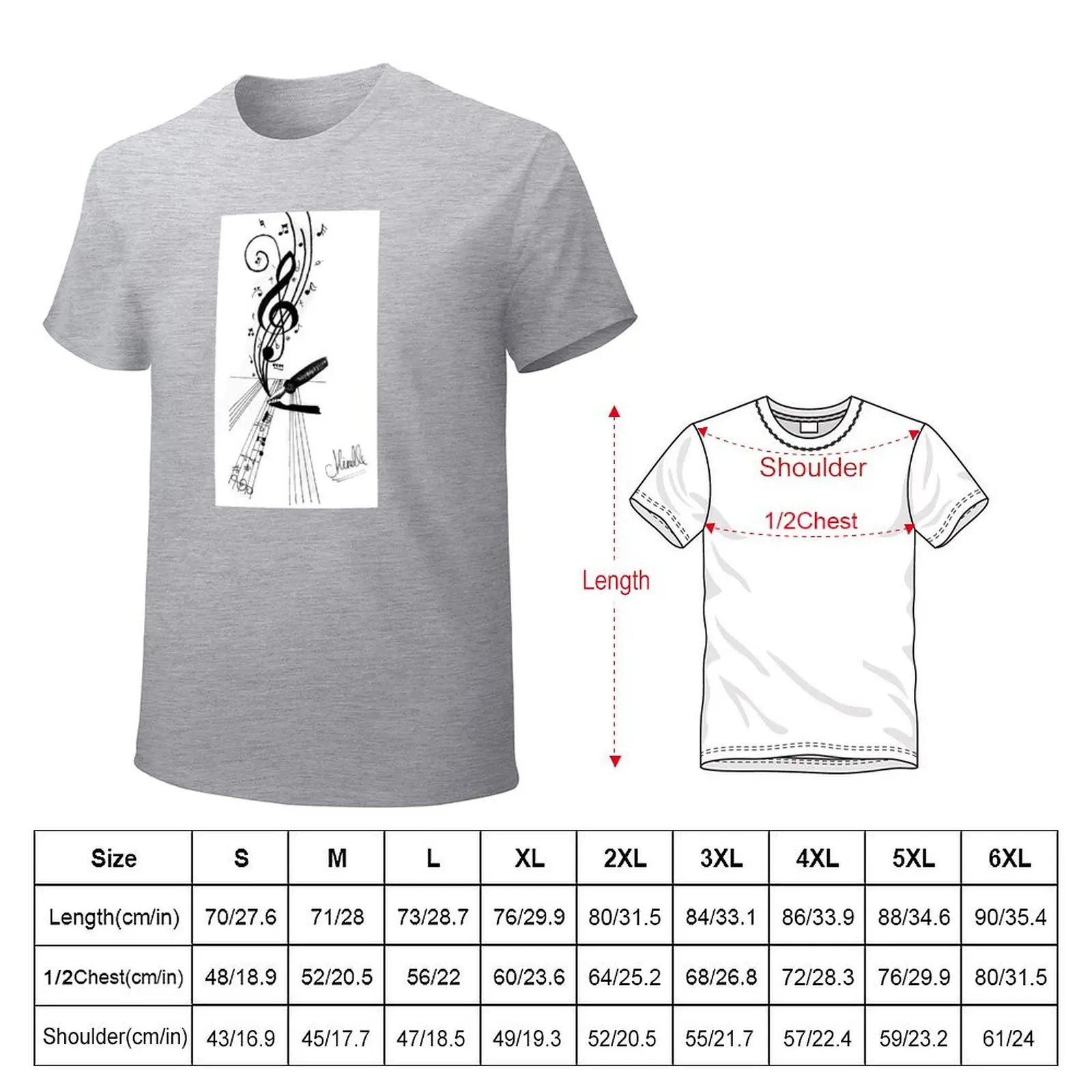 Writing music T-shirt anime customs design your own oversized cute tops Short sleeve tee men