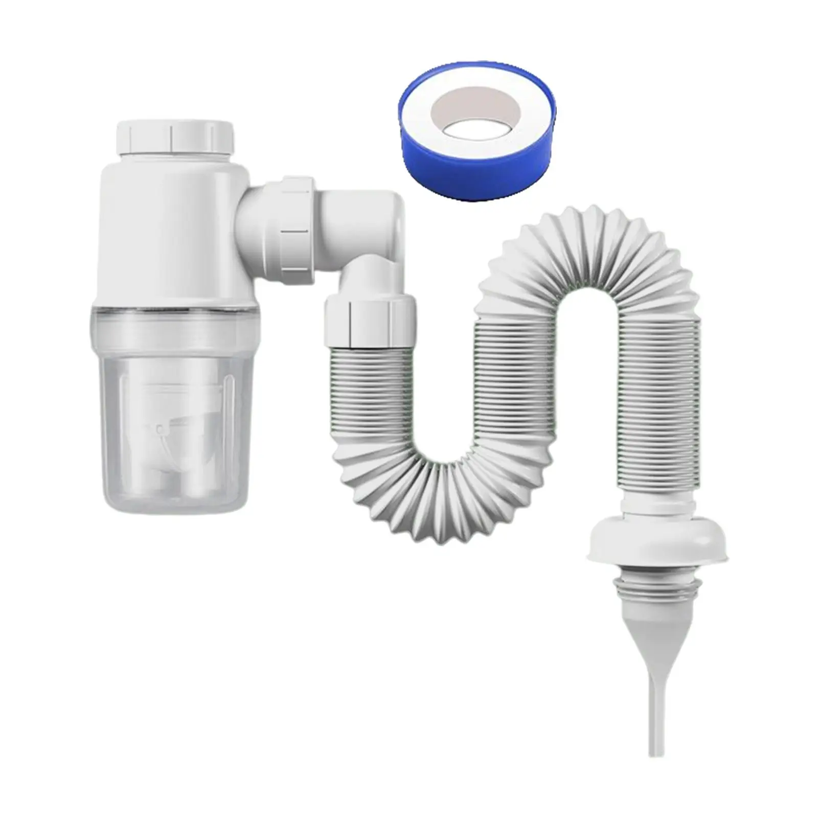Universal Sink Drain Pipe Set Supplies Adjustable Flexible Expandable Drainage Tube Replacement Sink Basin Drain for Bathroom