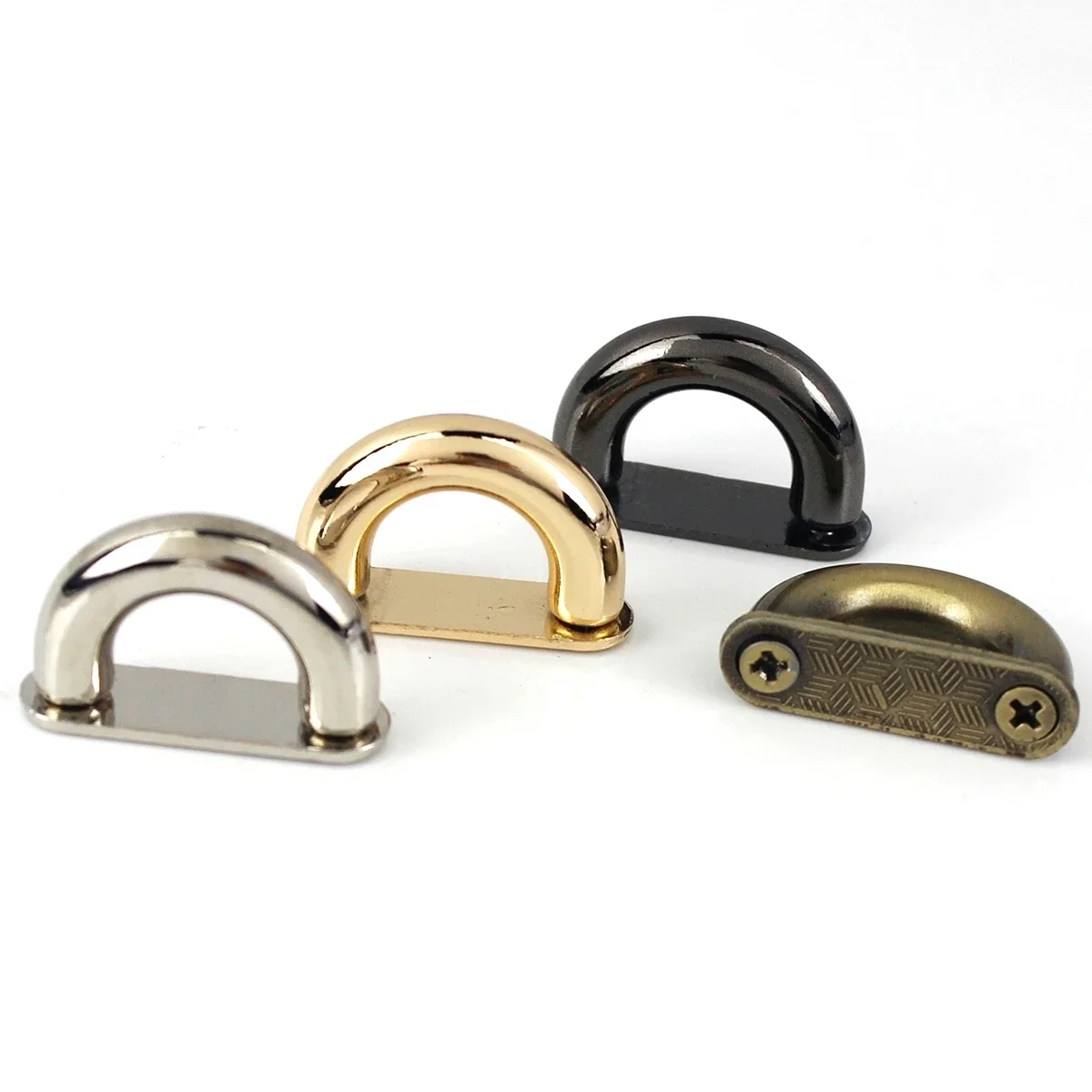2pcs Metal D ring Bag Anchor Buckles Arch Bridge Hanger hooks Bags Belts Strap Leather Crafts Bag Connector Parts