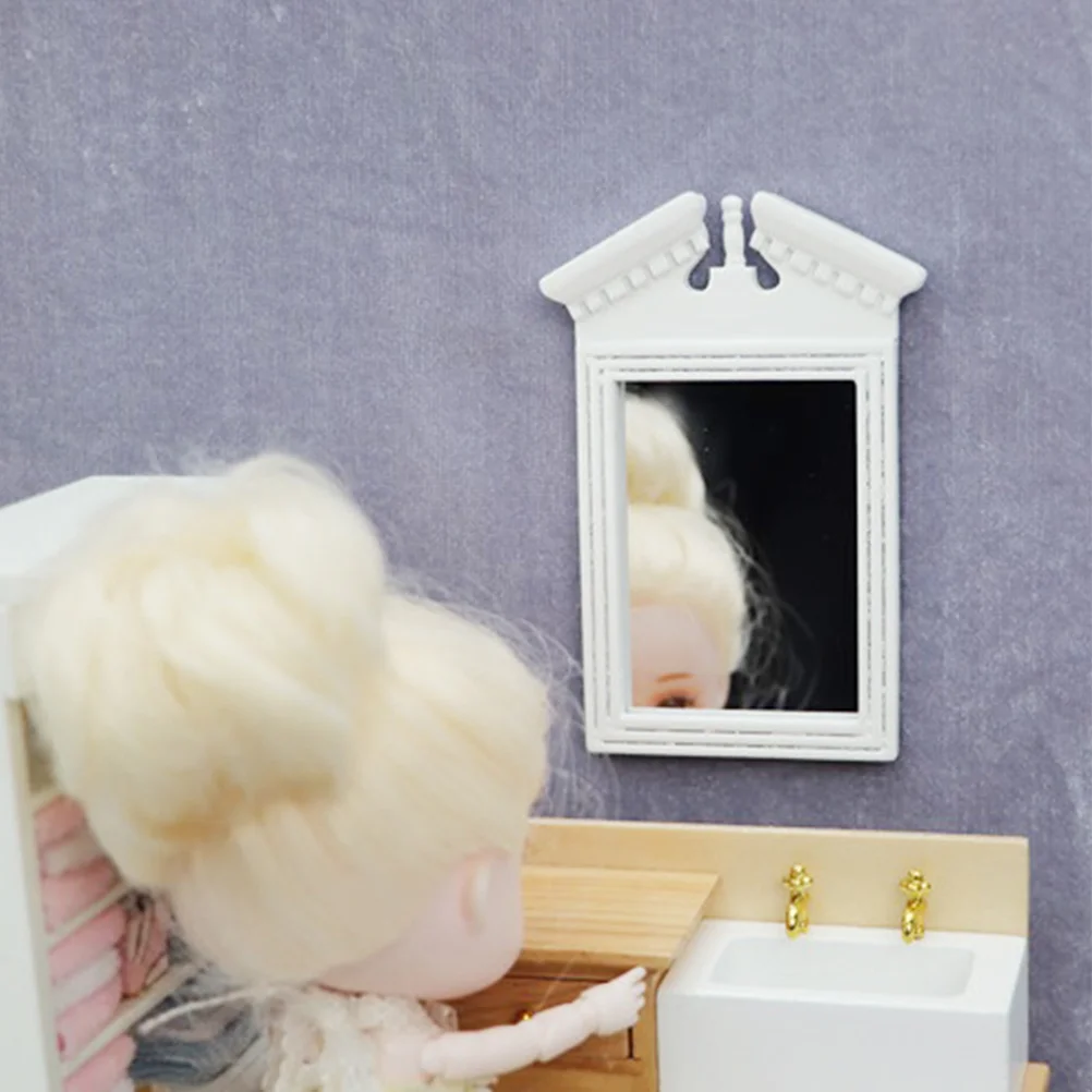 Kids Mirror Micro Scene Childrens Toys Mini House Decor Miniture Furniture Wood Miniature Model