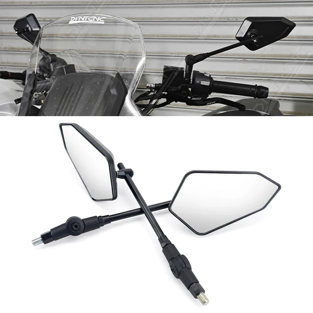 

E9 Motorcycle Scooter Universal Rearview Mirror For PCX NMAX Z900 MT07 GSXS1000 Foldable Rotating Adjustable Left Right Mirrors