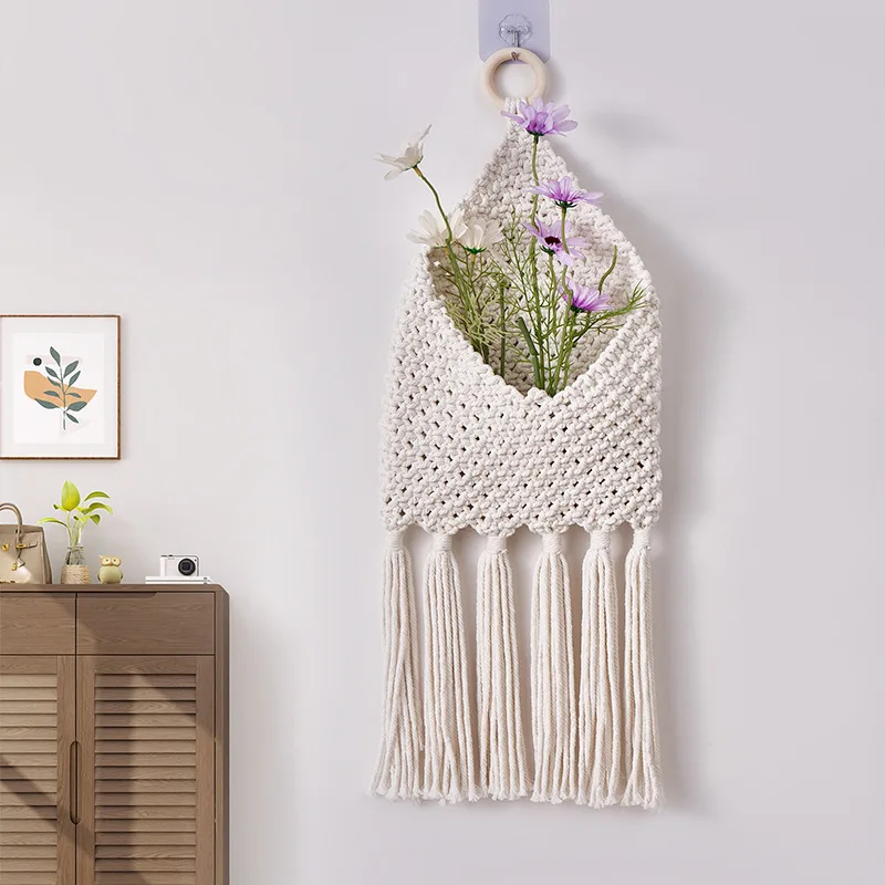 1PC Hand-woven Wall Tapestry European Storage Net Pocket Bohemian Room Living Room Wall Wall Hanging