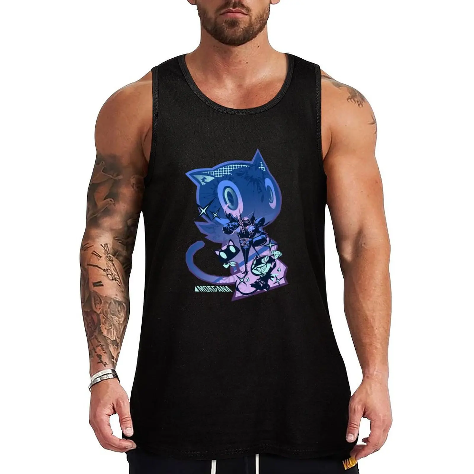 

Black Cat Morgana Tank Top anime gym Men's t-shirts Men's t-shirts Gym t-shirt man