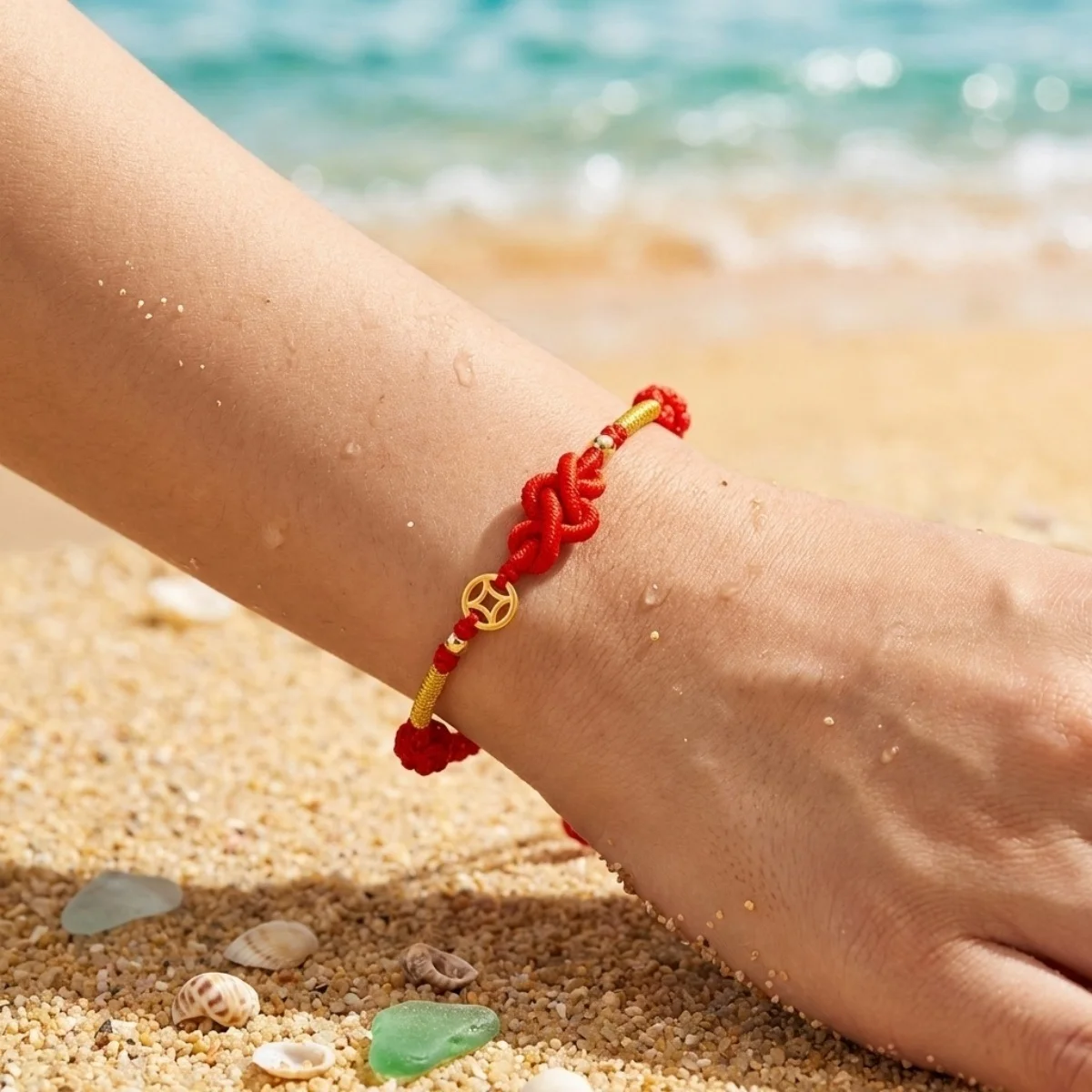 Lucky Knot Coins Handmade Braided Red Rope Bracelets For Women Men Lucky Wealth Feng Shui Adjustable Bangle Friendship Jewelry