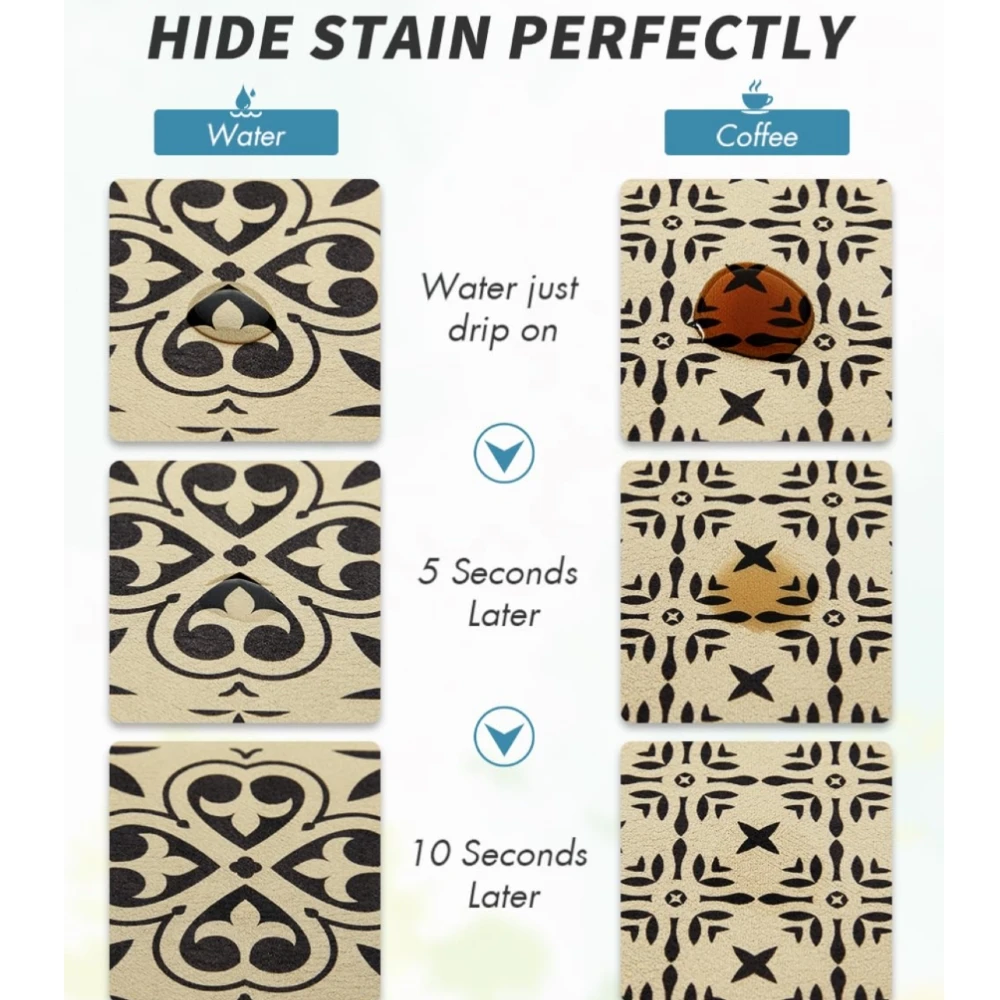 Coffee Mat Hide Stain Rubber Backed Absorbent Dish Drying Mat for Kitchen Counter