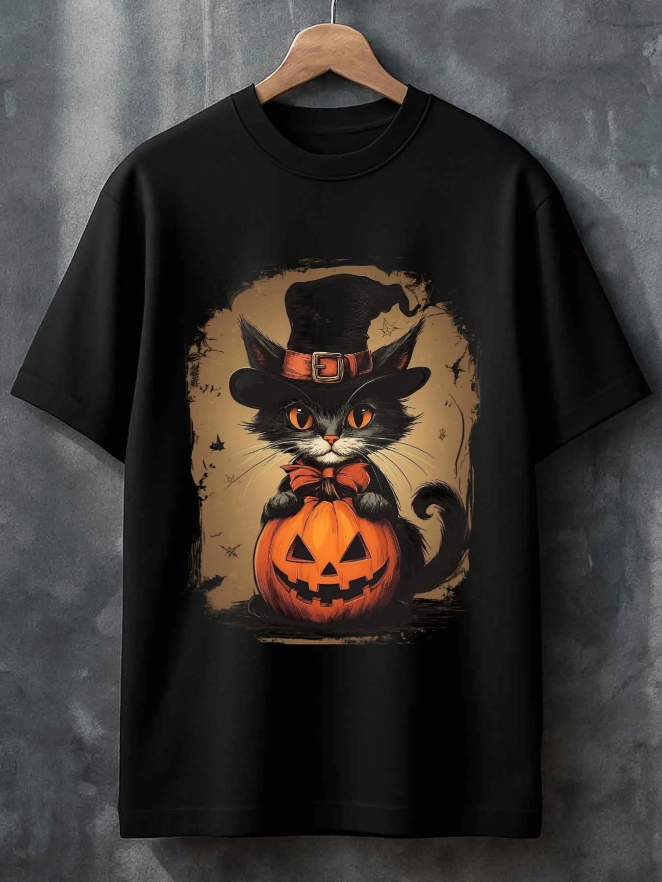 

Top Pick Local1pc Men's Halloween Nurse Cat & Jack-O'-Lantern Tee