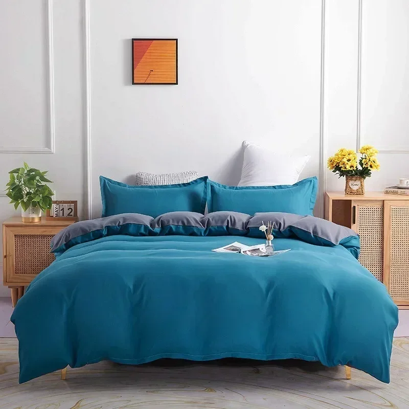 Modern Style Solid Color Double Matte Double Bed Sheet Duvet Cover Four Piece Duvet Cover 150x200cm