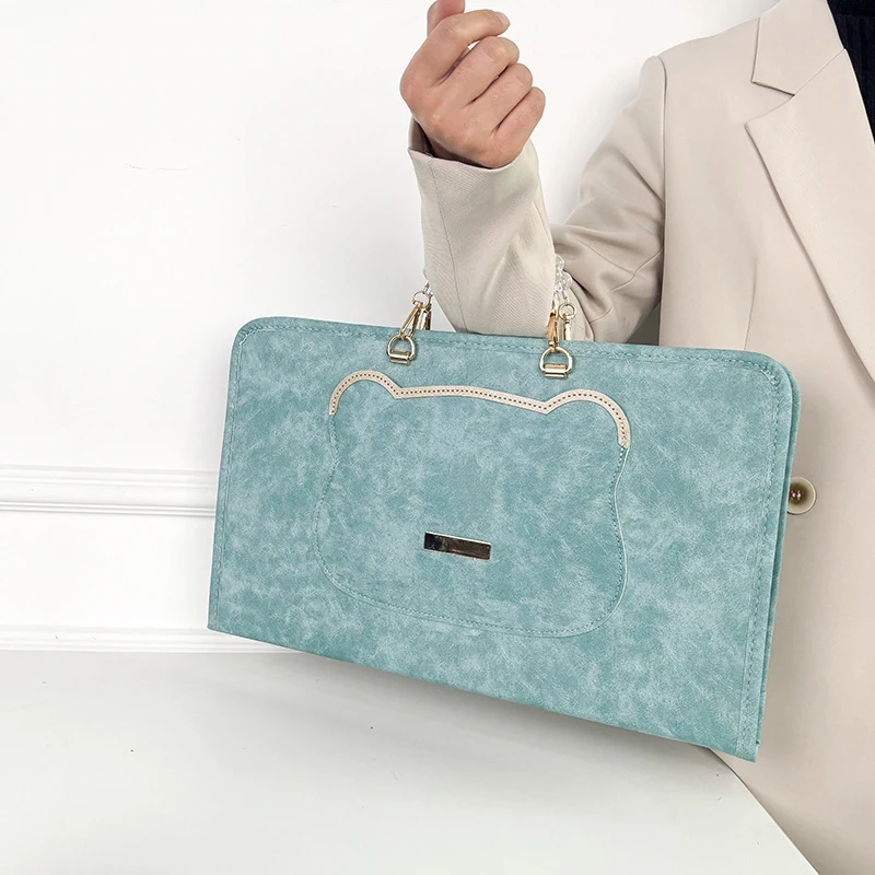 

Y2K Kawaii Pink Laptop Sleeve 13-16 Inch Pu Protective Case with Pearl Top Handle for Macbook Lenovo Xiaomi Huawei Anti Shock