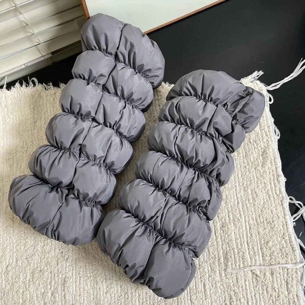 Thickened Down Cotton Leg Warmers Mid-calf Fluffy Loose Socks Foot Cover Wind Protection Solid Color Boots Cover Fall Winter