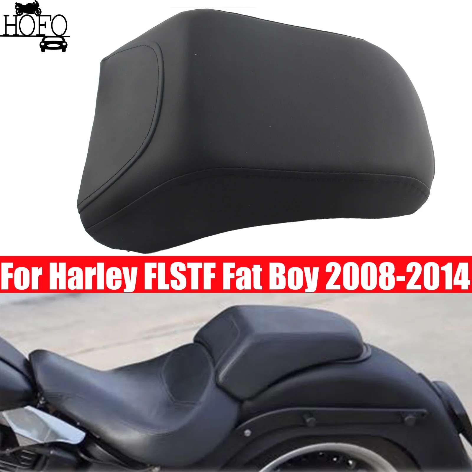 

Motorcycle Rear Pillion Passenger Seat Cushion For Harley Fat Boy FLSTF 2008-2014