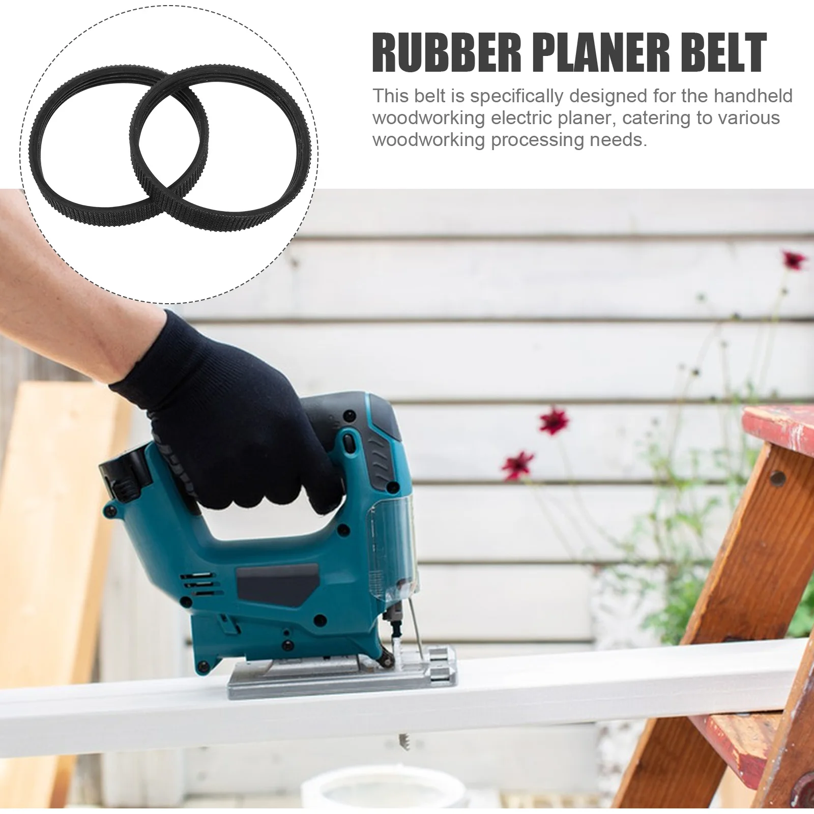 

2pcs Electric Planer Belt High Strength Rubber Drive Replacement for Woodworking Planer Parts Heavy Duty Accessories Durable