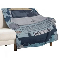 Trabant car on berlin wall Throw Blanket Polar Camping Heavy Blankets