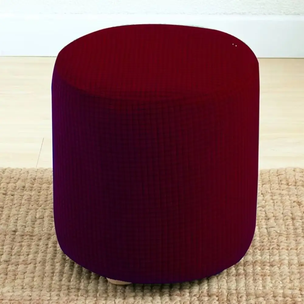 Round Shape Round Ottoman Slipcover Dustproof Universal Footstool Cover Elastic Polar Fleece Seat Slipcovers