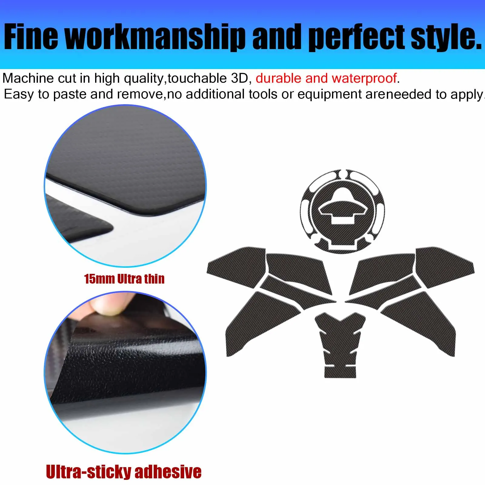 دراجة نارية خزان الوسادة اكسسوارات خزان الوقود وسادة لياماها MT-03 MT-25 2020-2022 عدم الانزلاق الجانب خزان الوقود وسادة مقاومة للماء