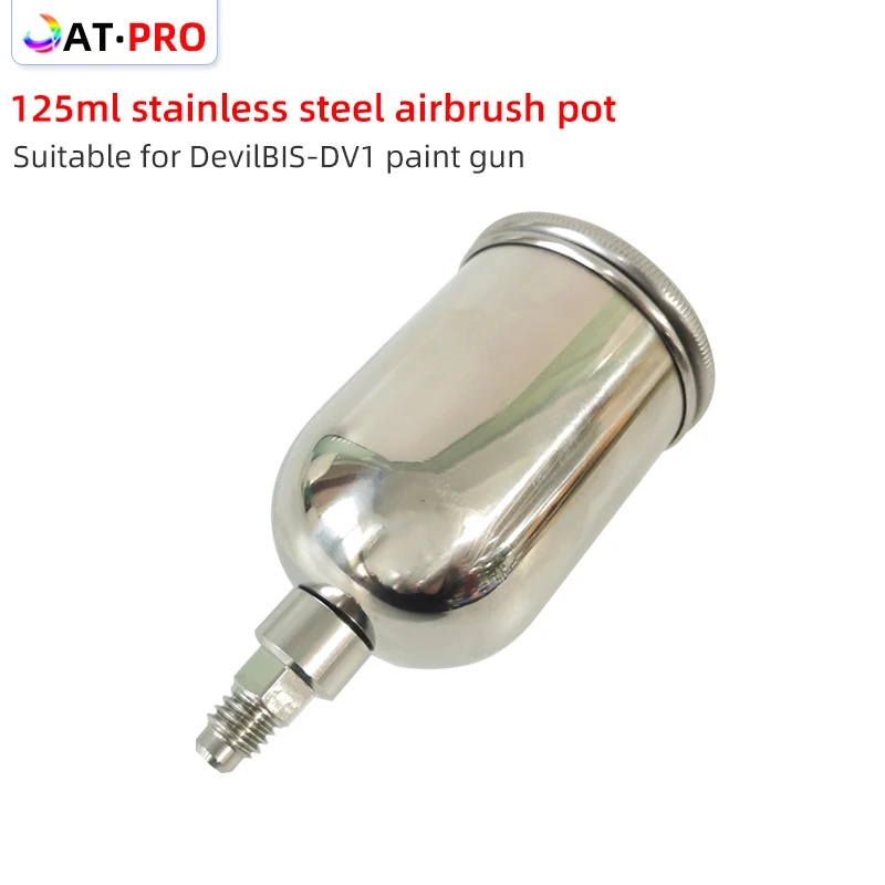 125ml Stainless Steel Spray Gun Pot Small Repair SprayPaint Can Suitable For DevilBIS-DV1 Spray Gun Pot Spray Gun Cup