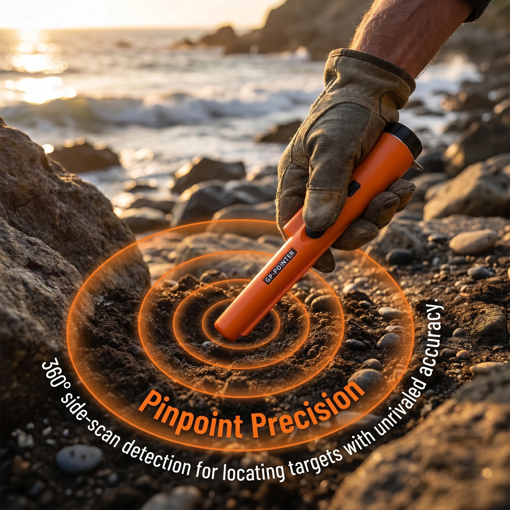 Protable High Quality Handheld Metal Detector GP-pointer Waterproof Positioning Rod Detecting With Bracelet LED Lights