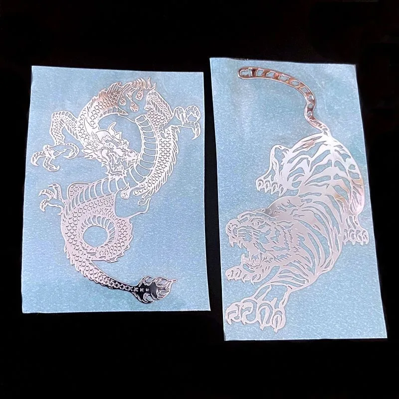 Creative dragon and phoenix pattern mobile phone metal sticker Tiger transfer sticker back decorative stickers computer items