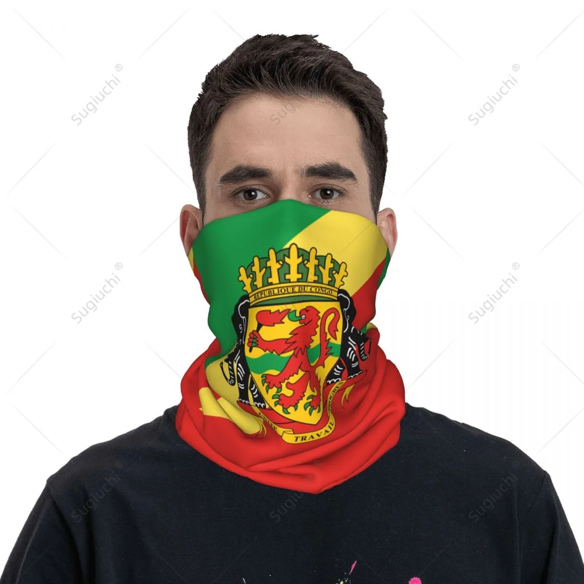 Unisex Republic Of Congo Flag Neckerchief Scarf Neck Face Mask Scarves Neck Warmer Seamless Bandana Headwear Cycling Hiking