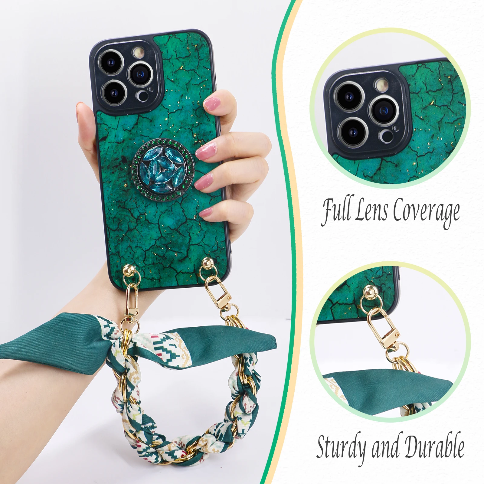 Designed for iPhone 14 Pro Max Case, Green Marble Pattern Silicone Shockproof iPhone 14 Pro Max Phone Case with [Soft Anti-Scrat