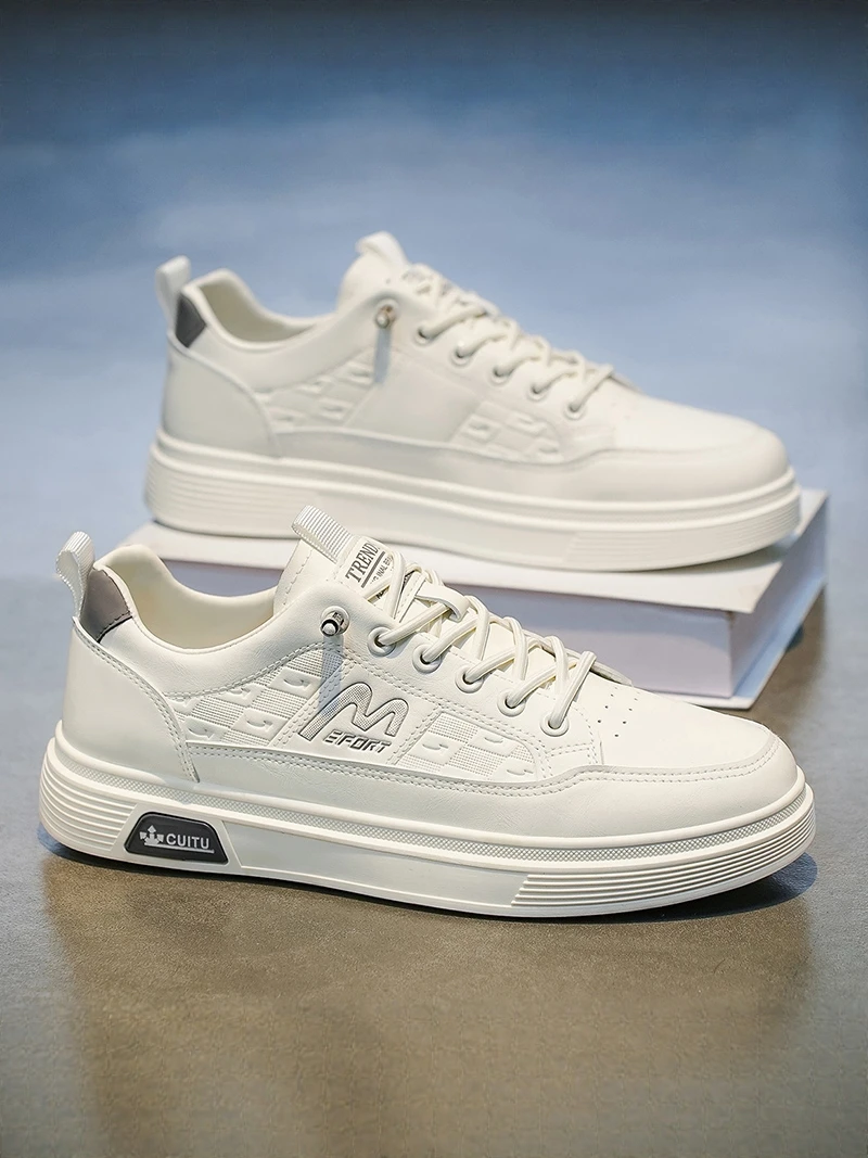 

Men's Low-Top Casual Shoes Soft Bottom Leather Upgraded Version Spring Summer Breathable round Toe Thick Bottom Rubber Sole