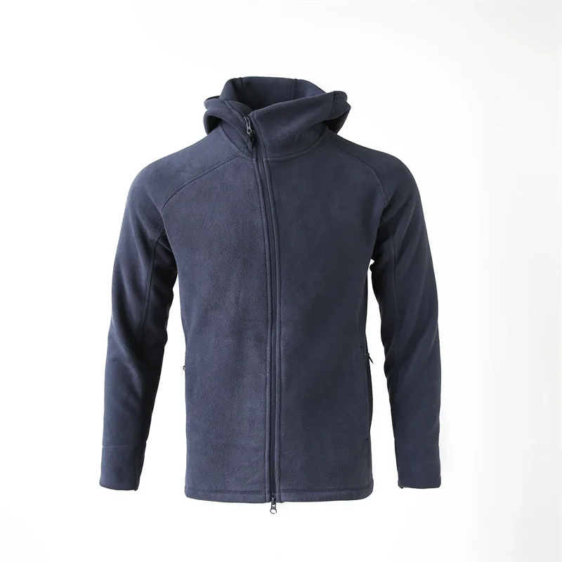 Chaqueta informal de lana para hombre, abrigo cálido con cuello de pila, cortavientos de campo, deportes extremos, ventilado, ajustado, con cremallera, Top de caza