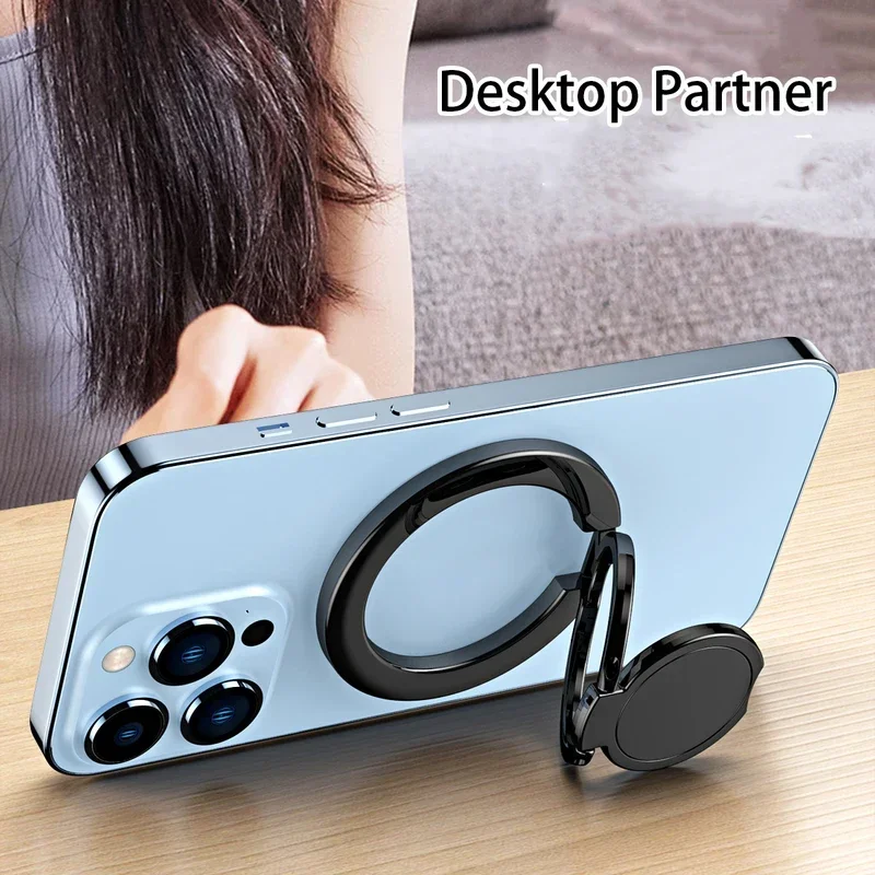 

Magnetic Mobile Phone Bracket Ring Car Adjustable For IPhone Series Zinc Alloy Material Ultra Thin Desktop Rotation Portable