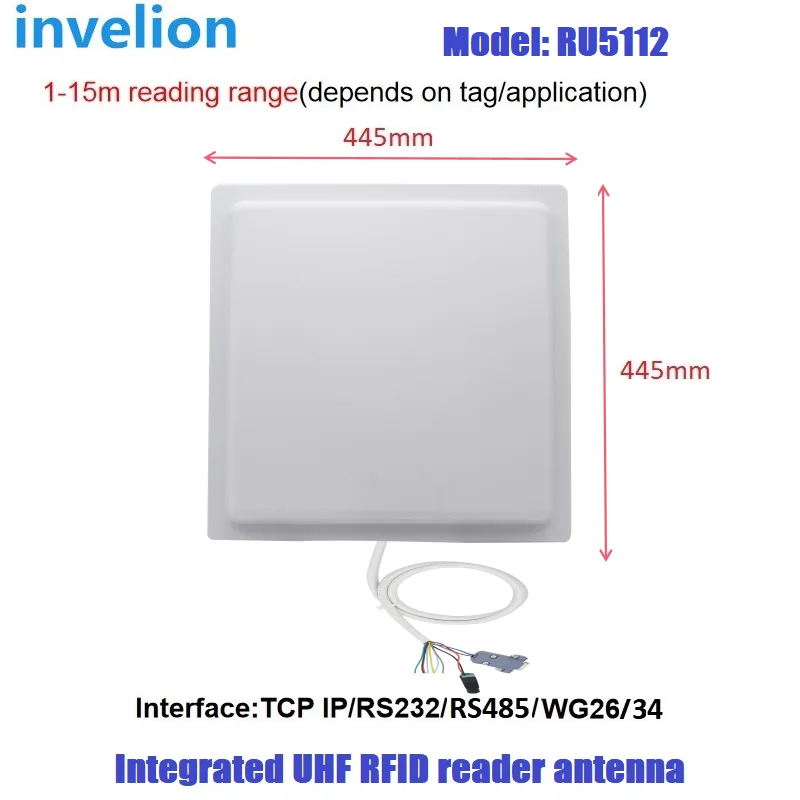 4-15M Long Range Integrated UHF RFID 6C Card Reader 4-12dbi RFID Antenna WG26 RS232 RS485 TCP IP For Parking Access Control