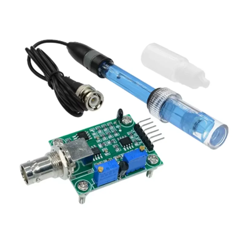 Moduł czujnika do wykrywania i regulacji wartości pH w cieczy, tester monitorujący i kontrolujący + sonda elektrody pH BNC do Arduino, zakres pH 0-14 — zdjęcie produktu 6