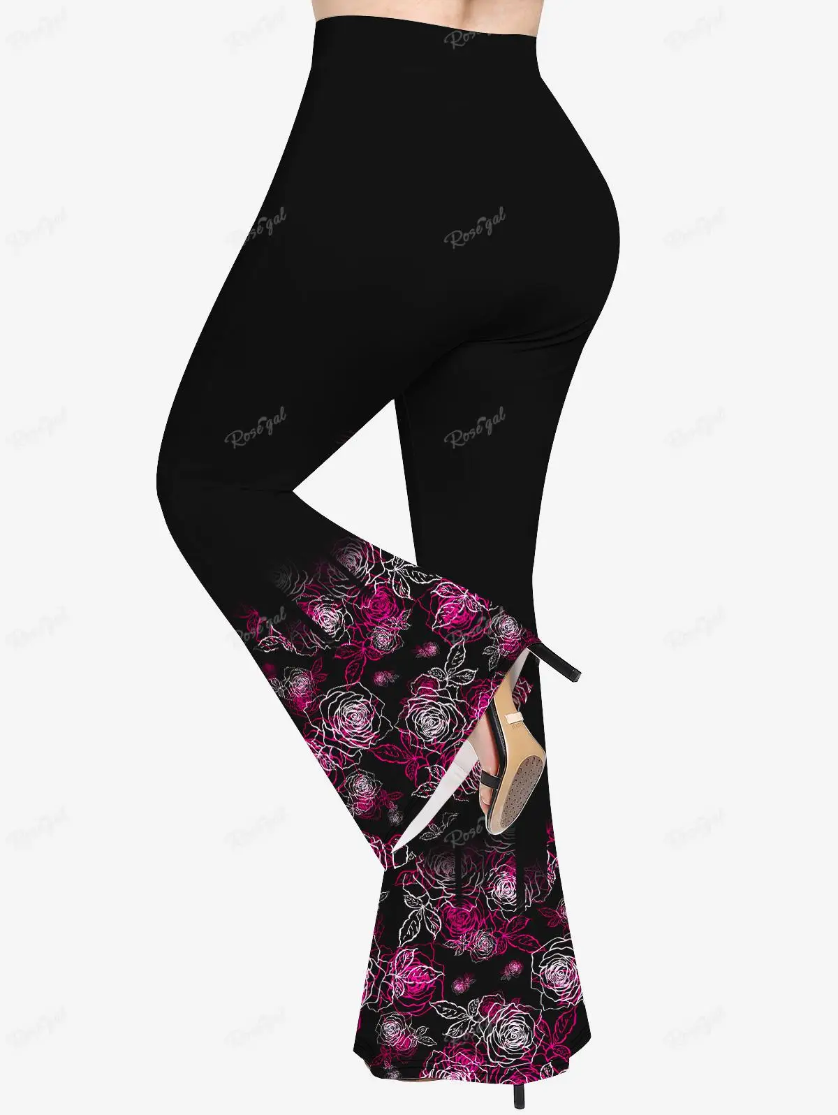 Cinched Tank Top and Flare Pants Plus Size 70s 80s Outfits conjuntos para mujeres 2 piezas pant sets Flower Leaves Print