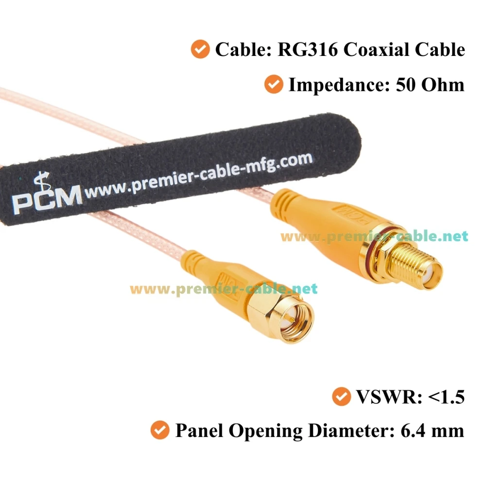 SMA-Stecker auf SMA-Buchse Schottkabel RG316 50 Ohm HF-Koaxial-Verlängerungskabel mit geringem Verlust für Antennen, WLAN-Router, 4G LTE, GPS/GNSS – Detail 4