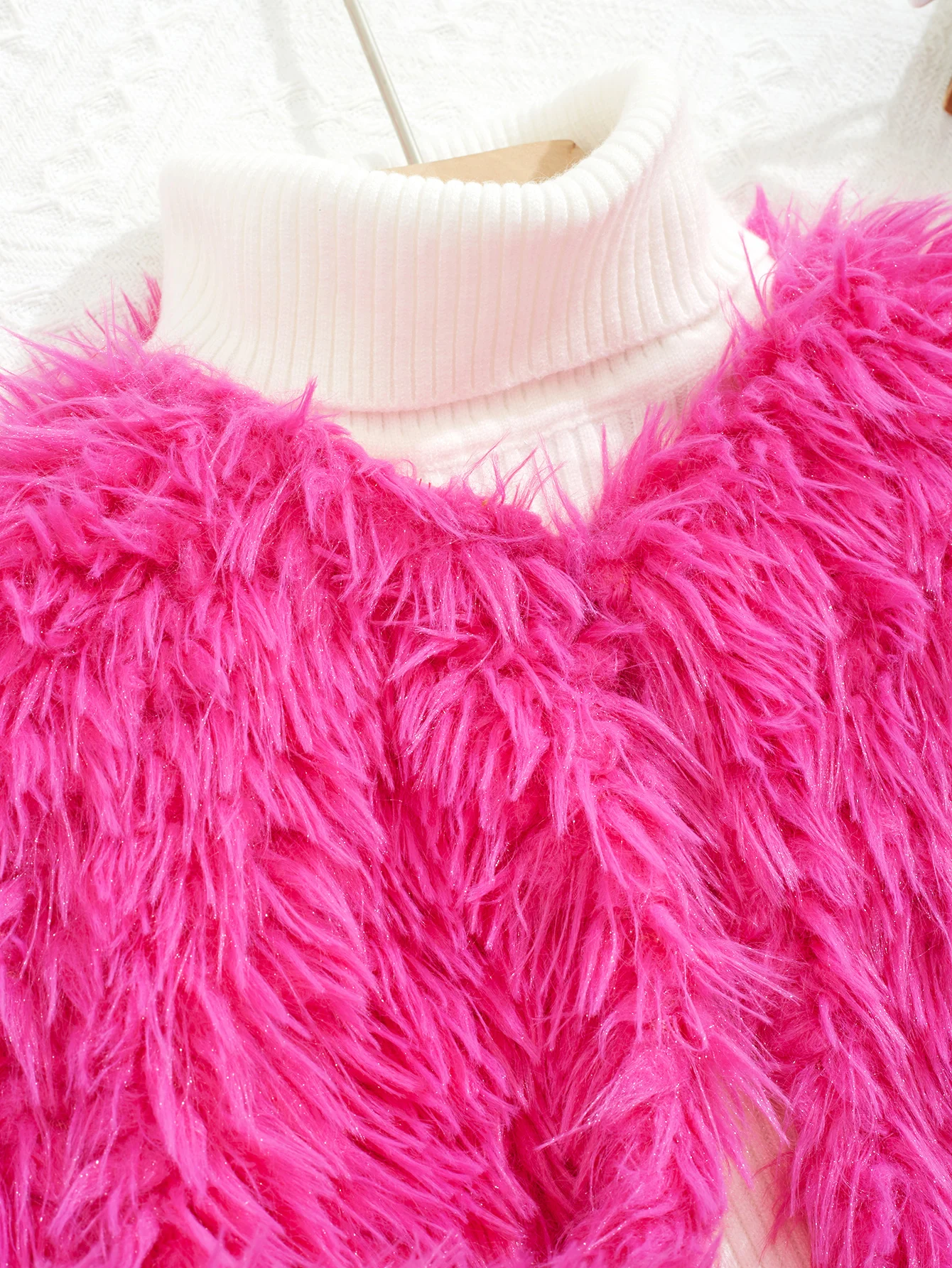 Autumn/Winter Fashionable Girls Solid Color Furry Anti Fur Fur Fur Thick Coat Versatile Trend European And American Cardigan Top