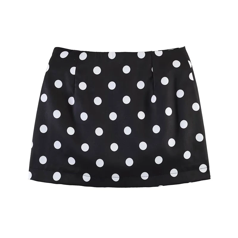 YENKYE Summer 2026 Women French Polka Dot Mini Skirt Sexy Low Waist Bodycon Holiday Y2K Short Skirts
