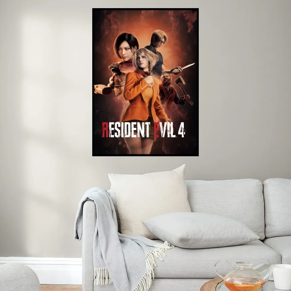 Game Resident E-Evil Leon Poster Prints Wall Painting Bedroom Living Room Decoration Office Home