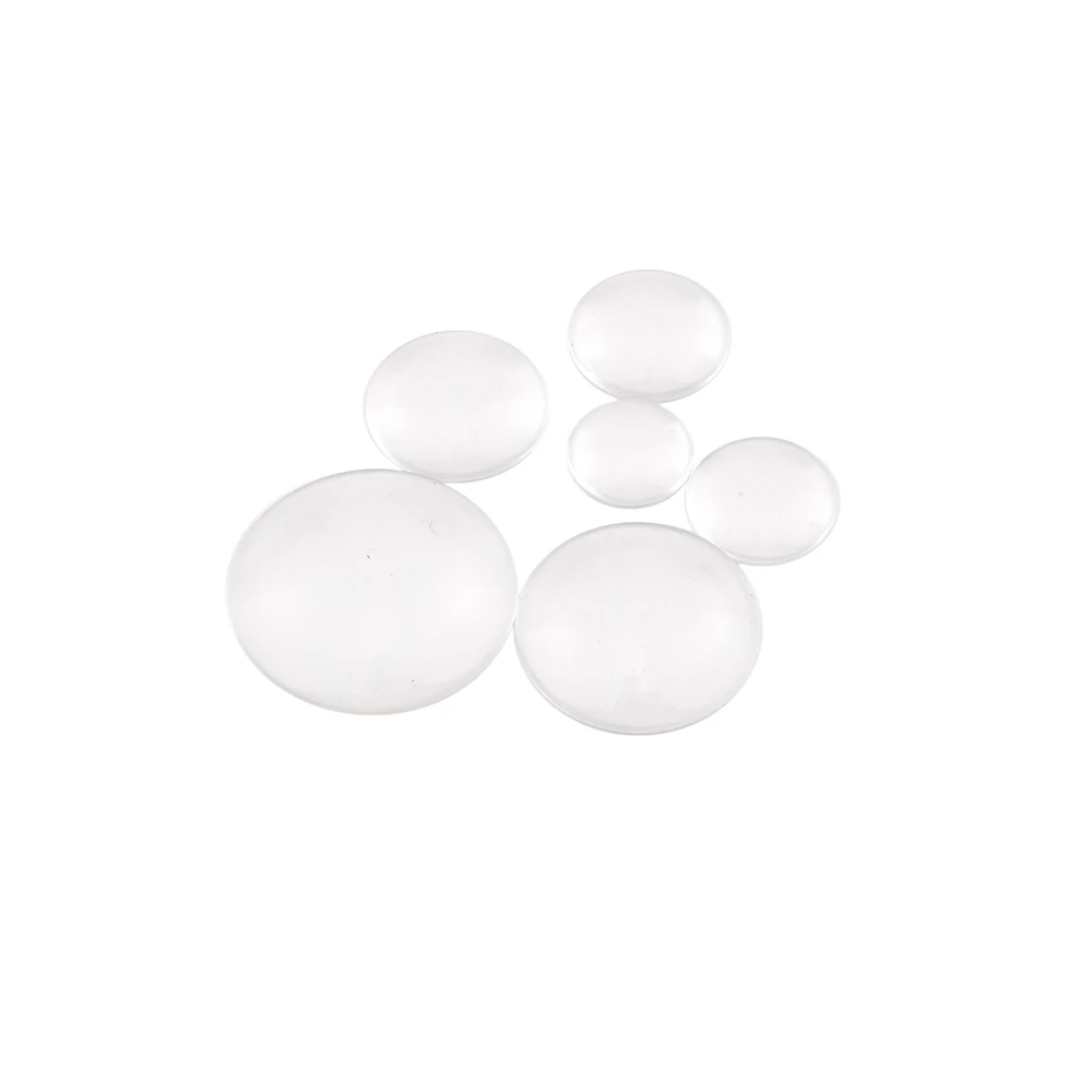 5-30Pcs/Lot 8-30mm Transparent Glass Round Flat Back Cabochons Demo Cameo For Jewelry Making DIY Charms Findings